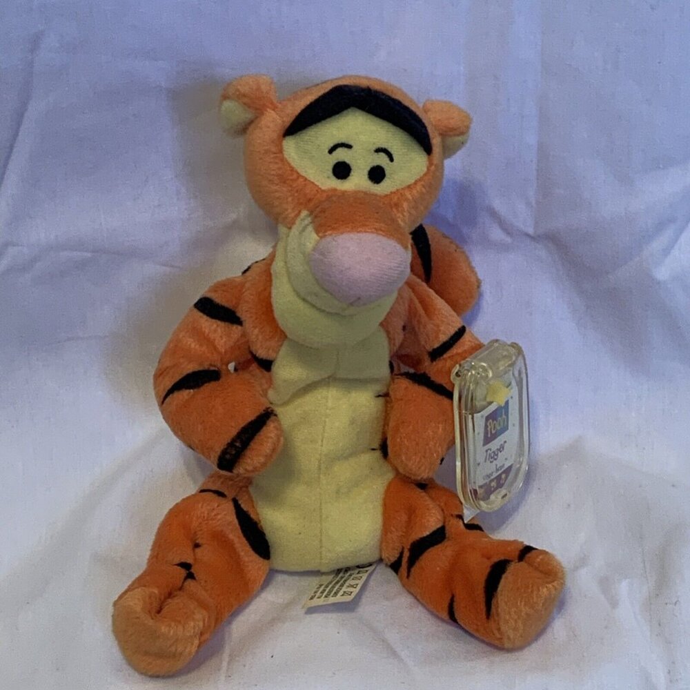Tigger Plush - Star Bean Arcotoys Mattel - #2 Pooh Series 1999 7" Stuffed Animal - Picture 2 of 12